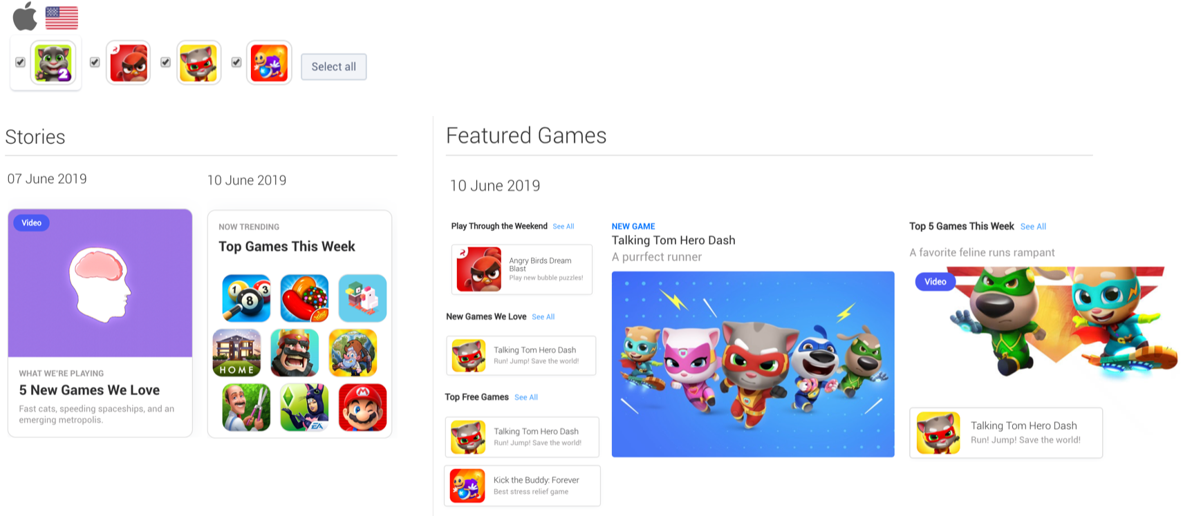 The Featured content in which a selection of apps appeared in the Apple App Store from June 7th to June 10th (United States). 